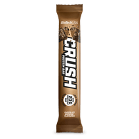 High-protein bar with crunchy chocolate coating.