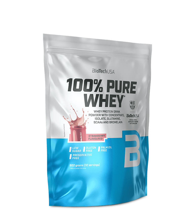 BioTechUSA 100% Pure Whey 900g Strawberry