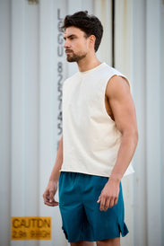 Drop shoulder men's tank top