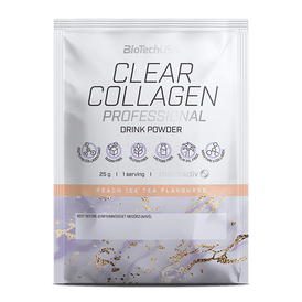 BioTechUSA™ Clear Collagen Professional is a refreshing, flavoured food supplement drink powder containing hydrolysed collagen, hyaluronic acid, amino acids, vitamins, minerals, sugar and sweetener.