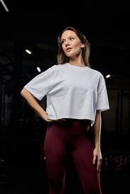 Heavyweight oversized women's cropped T-shirt