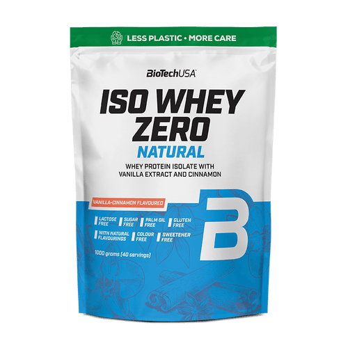 BioTechUSA Iso Whey Zero Natural is a whey protein isolate-based protein flavored with natural flavor and coconut extract without beverage powder, colorant or sweetener.
