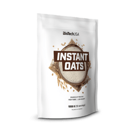 BioTechUSA Instant Oats is an oatmeal product available flavoured or unflavoured, an excellent source of fibre and protein, perfect for boosting dishes or drinks.