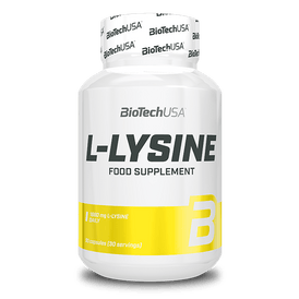 BioTechUSA L-Lysine capsules containing essential amino acid.