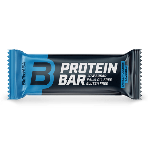 BioTechUSA Protein Bar protein slice with high protein content, whey protein, collagen.