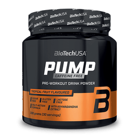BioTechUSA Pump Caffeine Free drink powder with amino acids and minerals.