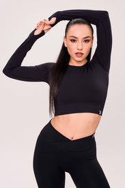 SEAMLESS LONG-SLEEVE CROP Women's Long-Sleeve Top