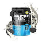 BioTechUSA Iso Whey Zero reduced lactose content whey protein isolate drink powder, gluten- and sugar-free, with fantastic flavours. Its protein content helps increase muscle mass.
