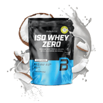 BioTechUSA Iso Whey Zero reduced lactose content whey protein isolate drink powder, gluten- and sugar-free, with fantastic flavours. Its protein content helps increase muscle mass.