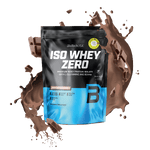 BioTechUSA Iso Whey Zero reduced lactose content whey protein isolate drink powder, gluten- and sugar-free, with fantastic flavours. Its protein content helps increase muscle mass.