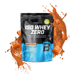 BioTechUSA Iso Whey Zero reduced lactose content whey protein isolate drink powder, gluten- and sugar-free, with fantastic flavours. Its protein content helps increase muscle mass.