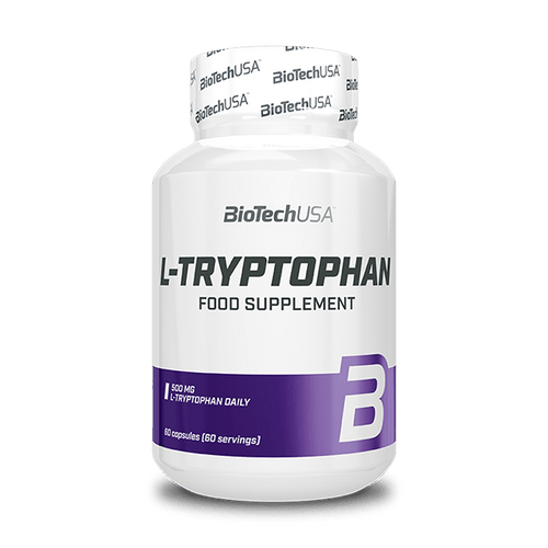 LTryptophan dietary supplement capsules containing essential amino